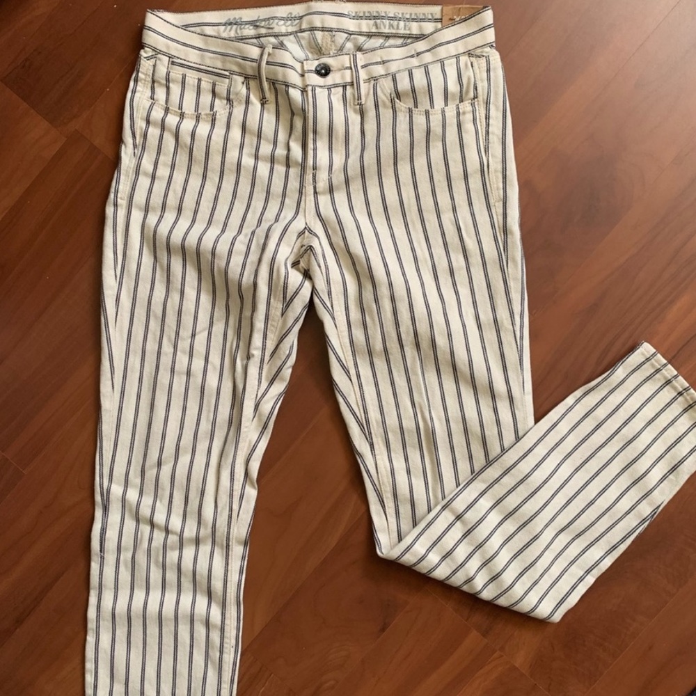 Madewell Striped Skinny Skinny Ankle Jeans